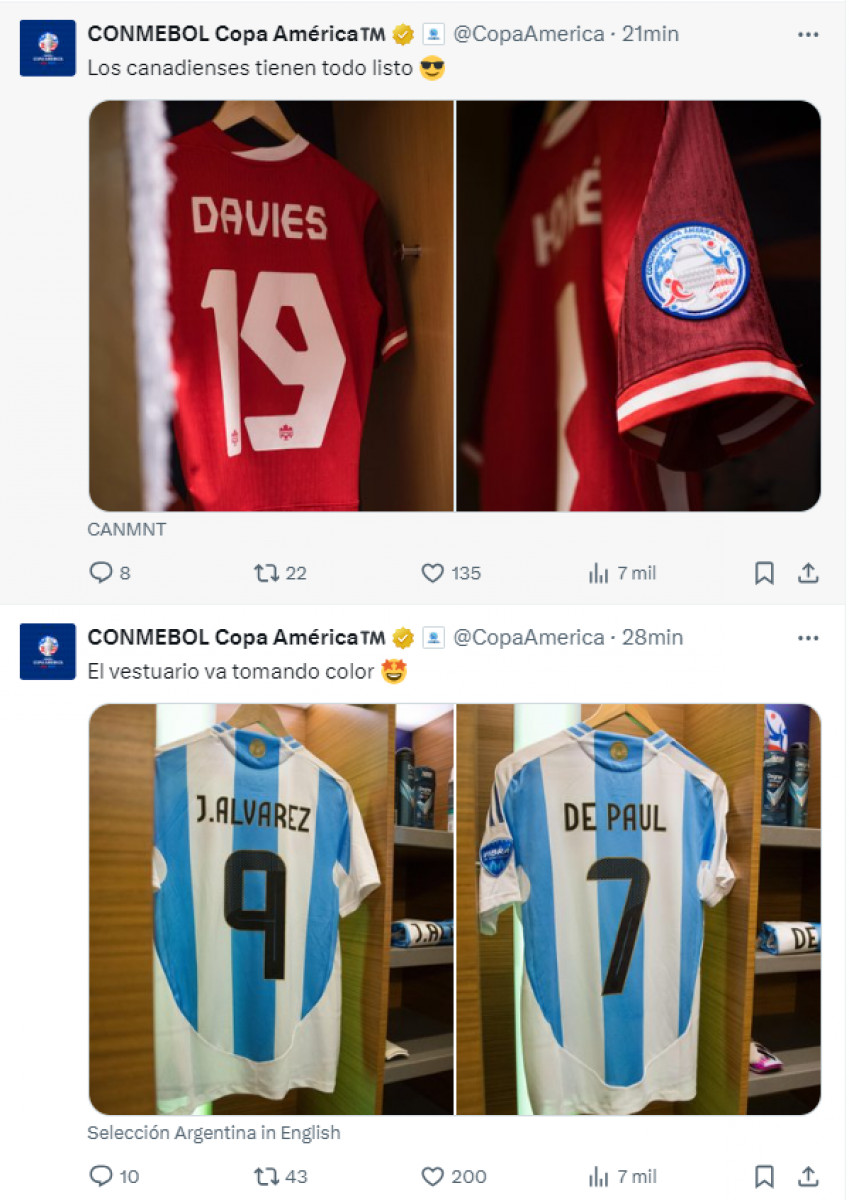 Argentina y Canadá tienen sus vestuarios listos para recibir a los jugadores.